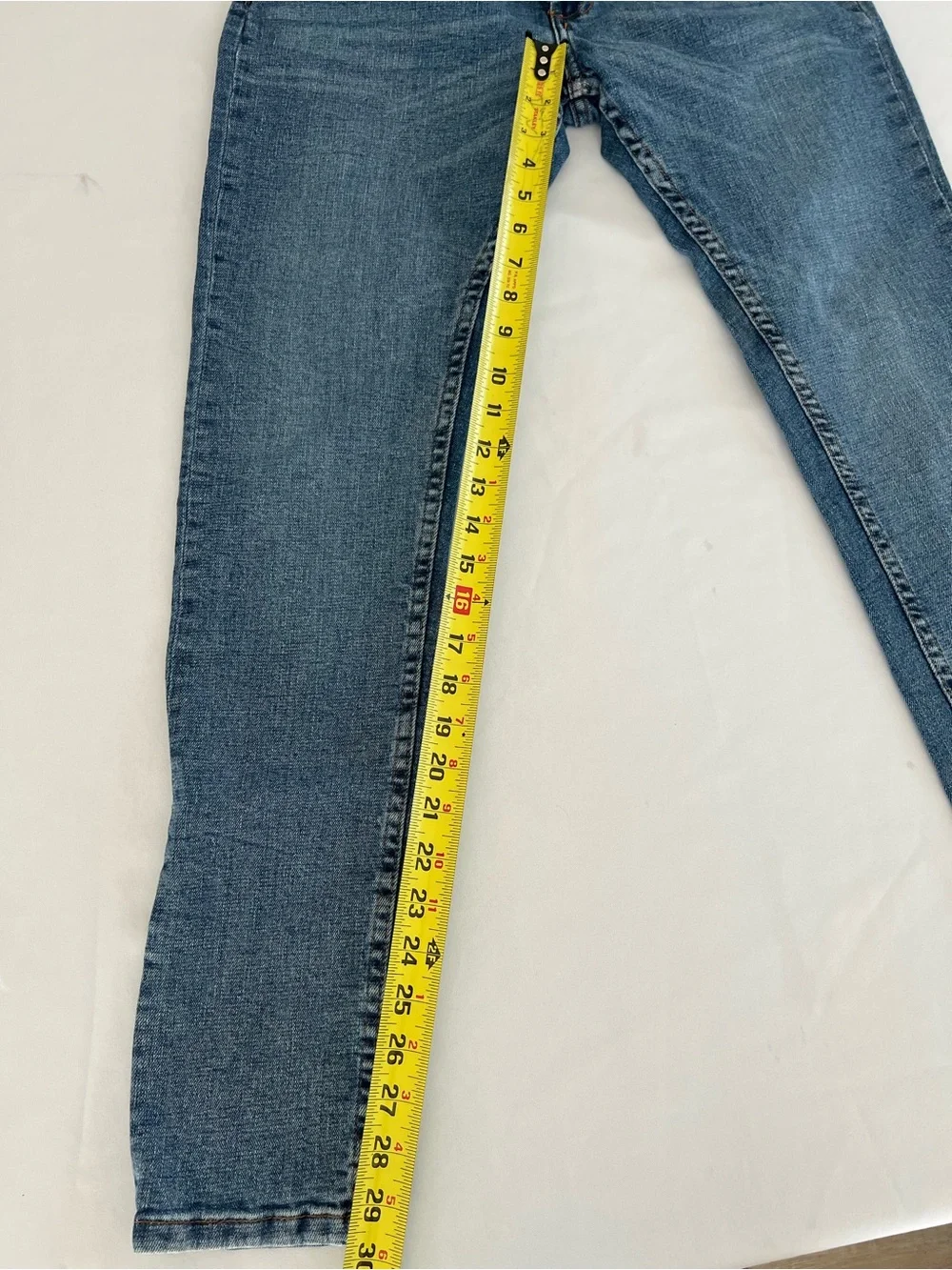 Zara Light Blue Denim Jeans with Brown Stitching